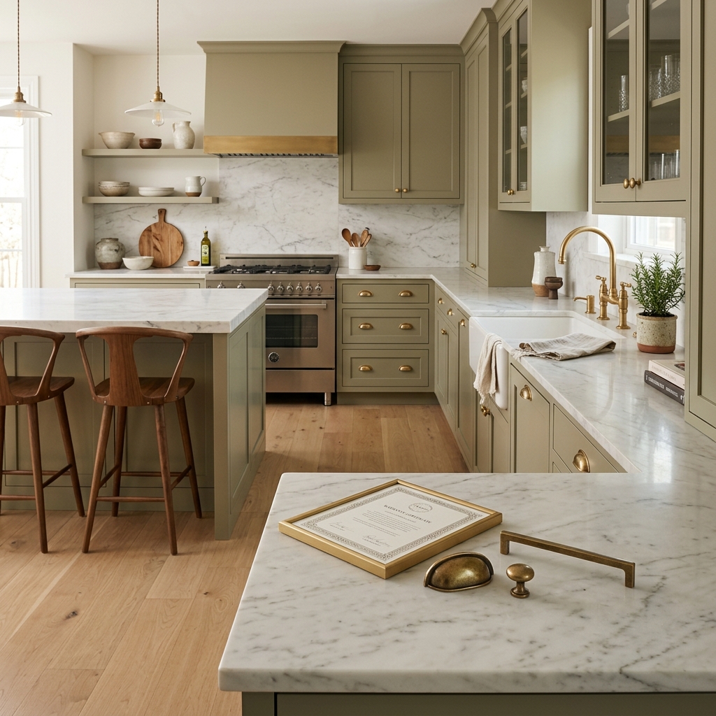 Cocina entregada con certificado de garantía